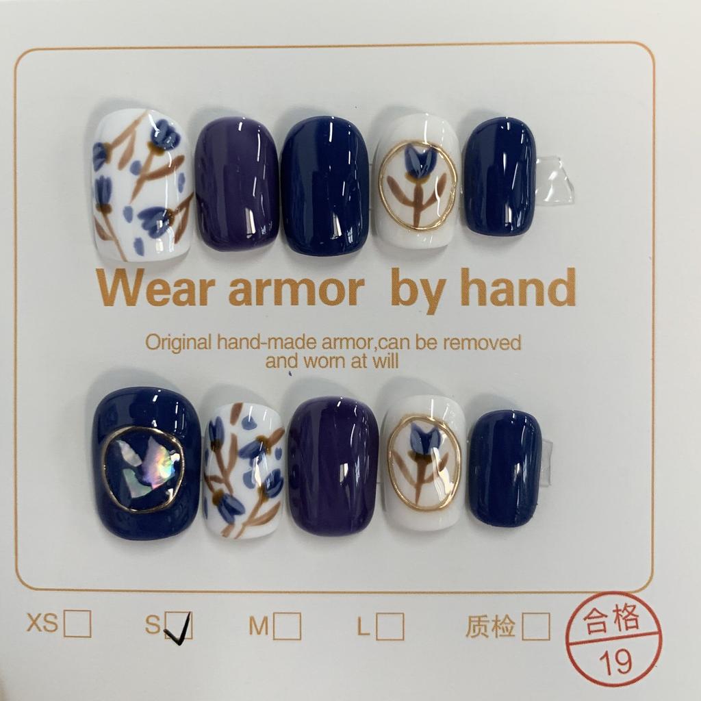 Нажмите на кончики ногтей Гель Полное покрытие 100 дизайнов Накладные ногти ручной работы Высококачественные носимые искусственные ногти Многоразовые размеры от XS до L бесплатно 5 шт. инструментов