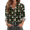Women's Shirt Blouse Christmas Print Button Long Sleeve Casual Basic Shirt Collar Regular Top