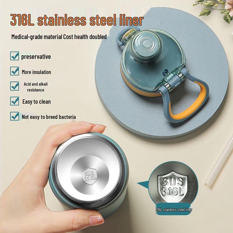 Beiyipin Kids Space-Themed Insulated Straw Bottle