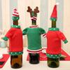 A Set Christmas Wine Bottle Cover Cartoon Embroidery Christmas Decoration