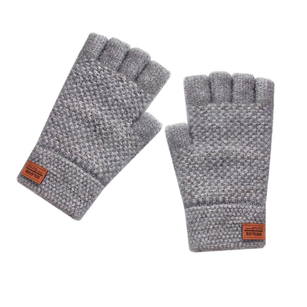 For Female Outdoors Half-finger Gloves Fingerless Mittens Warm Hand Accessories Knitted Gloves
