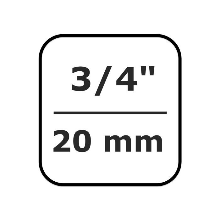 Douille 3/4 pouce, 19mm, CrV, 6 pans, qualité industrielle