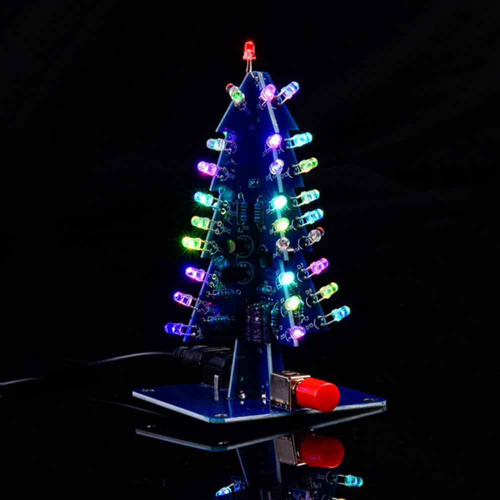 Трехмерная 3D Рождественская елка LED DIY Набор 7 Цветов LED Мигающая Схема Набор Электронный Веселый Комплект