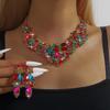 Exquisite Rhinestone Jewelry Set Crystal Crystal Necklace Set Necklace Earrings Set  Banquet