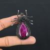 Рубиновый кулон Ювелирные изделия из драгоценных камней, Кулон ручной работы, обернутый медной проволокой 999 пробы, Ювелирные изделия новейшего дизайна
