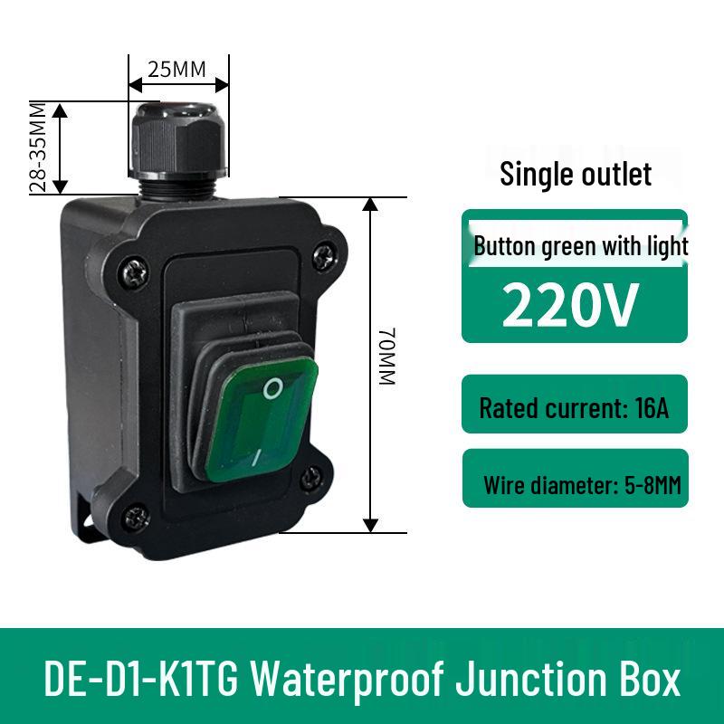 Водонепроницаемый inline-переключатель-качалка для наружной проводки, рассчитанный на высокий ток