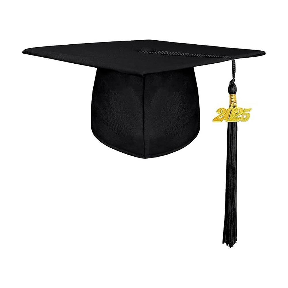 Doctor 2025 Graduation Cap Master Trencher Cap Durable Academic Hat with Tassels Graduation Season