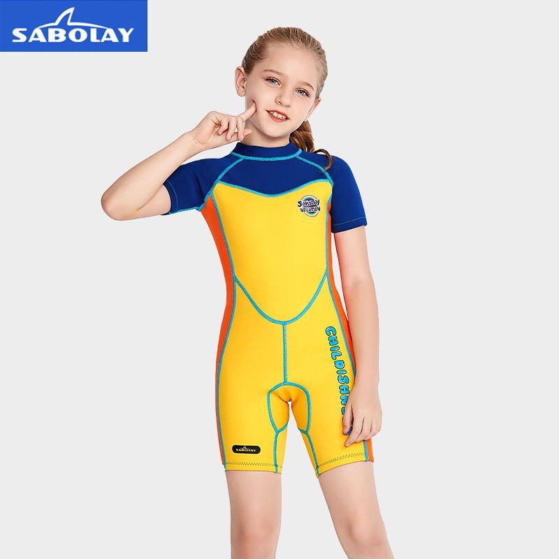 Kids 2mm Neoprene Wetsuit Snorkeling Diving Surfing Swimming UV Protection Full Body Suit