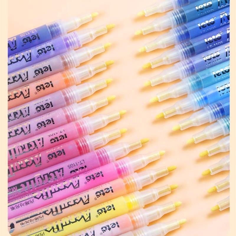 Набор маркеров для акриловой краски, ручки для перманентной краски со средним наконечником для наскальной живописи, дизайна кружек, письма на стекле, холста, фотоальбома, DIY