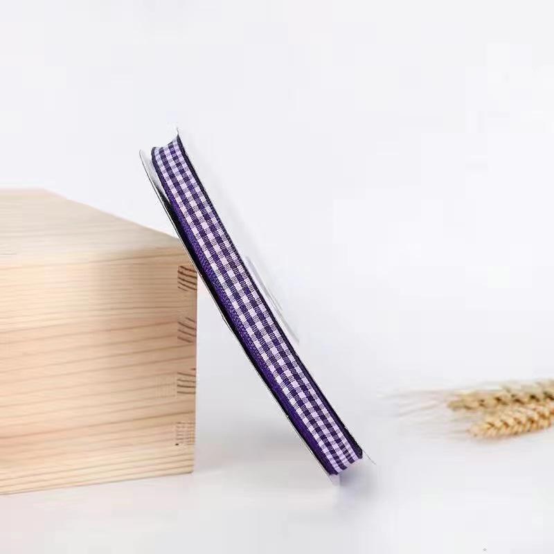 1cm Wide Plaid Ribbon for Cake Packaging, Flower Bouquets, and Christmas Decorations