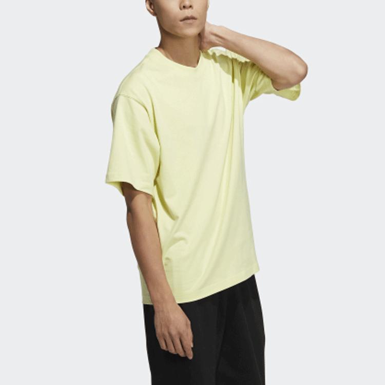 adidas Originals Trefoil Свободная спортивная футболка с короткими рукавами Топы унисекс Светло-желтый HC8579