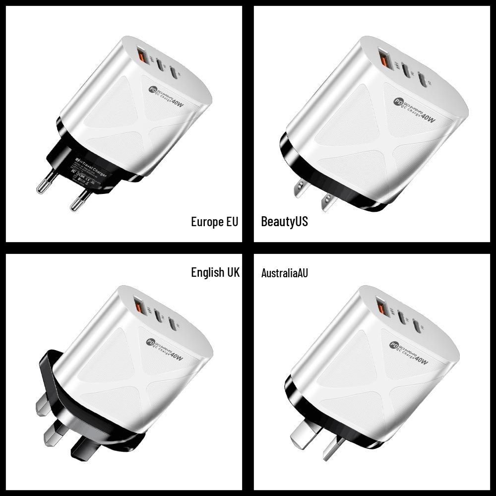Universal Charger: 1U+2PD, Compatible with Australian, European, American, and British Power Standards