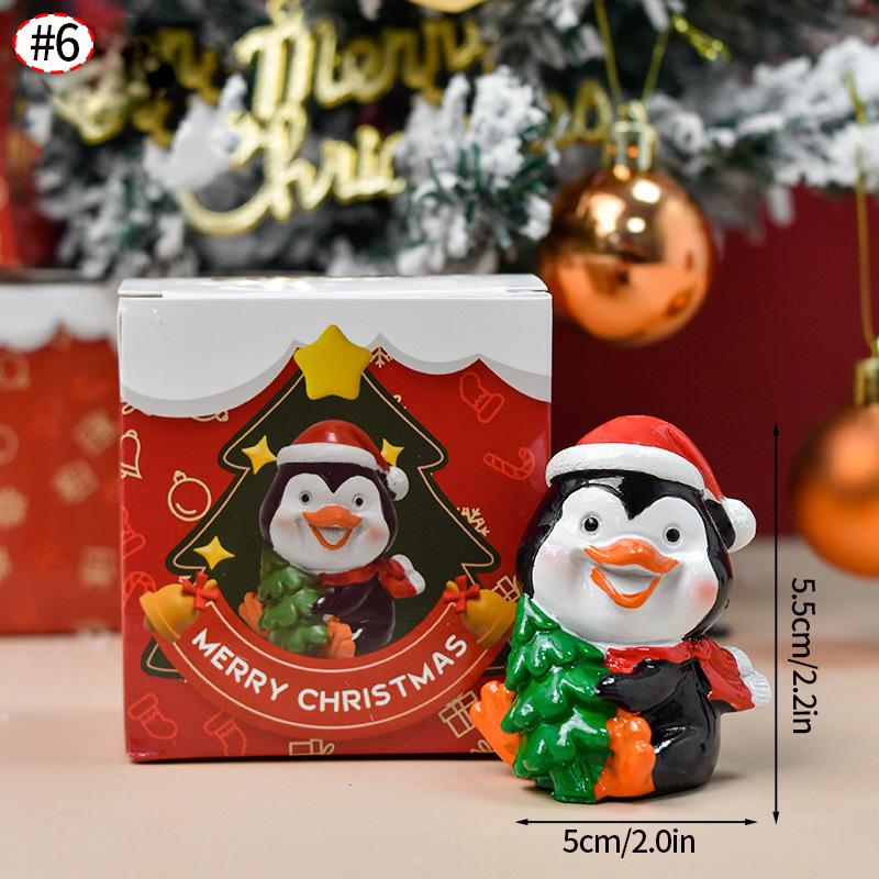 Christmas Decorations Resin Miniature Figurines Mini  Santa Claus Snowman Xmas Tree For Xmas Goodie Bag Fillers Party Favors
