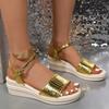 Fashion Roman Sandals Clear Heels Black Shoes for Women Wedge Espadrilles Platform 2024 Gladiator Beige Heeled Sandals Slides Women