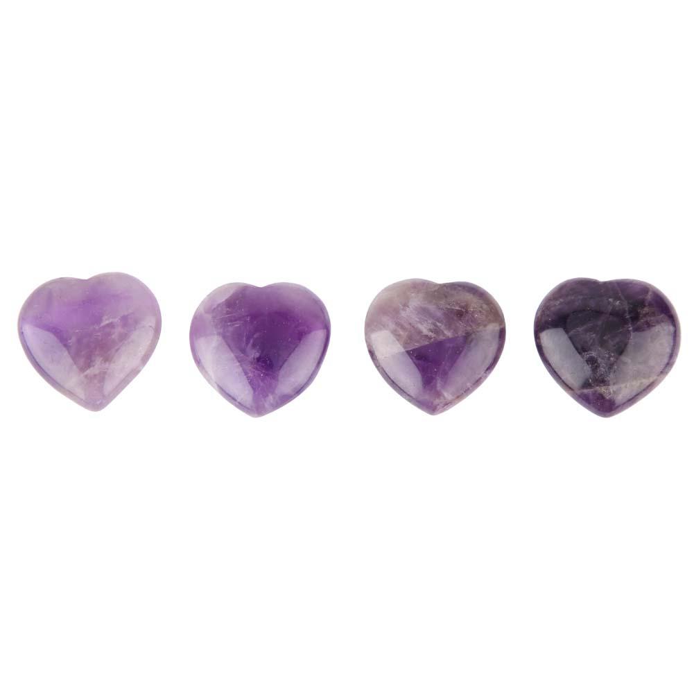 Natural Crystal Healing Stone Love Heart Shape Fluorite Gemstone Home Decor(Amethyst)