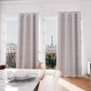 Recycled Cotton Eyelet Curtain 135x300 Cm PIERRE Grey, by Soleil d'Ocre