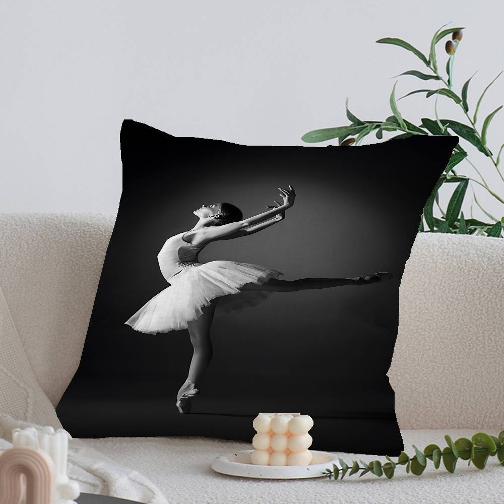Black and White Ballet Girl Ballerina Cushion Cover Inches Farmhouse Decor Home Throw Pillow Covers for Couch Decorations