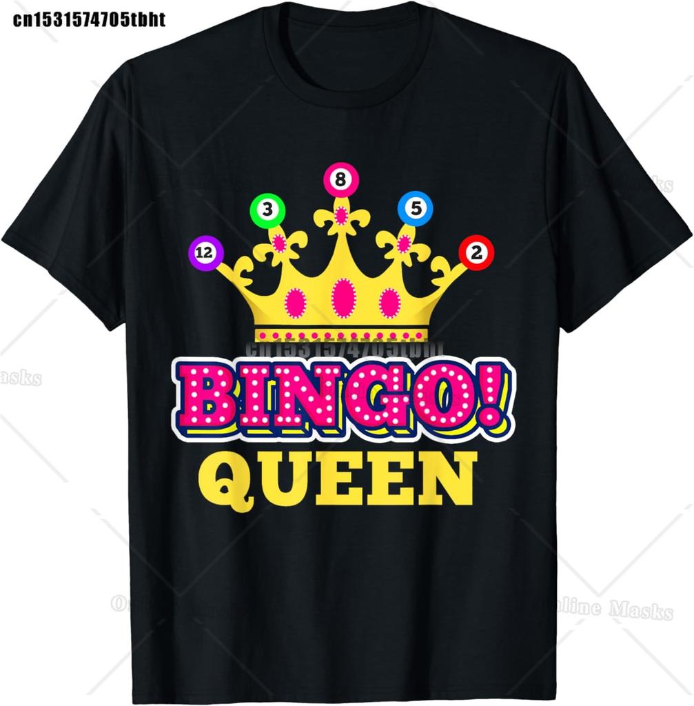 Crazy Bingo Lady Shirt Funny Lucky Bingo Shirt Player Hobby Gambling Bingo Queen TShirt Fashion Street Cotton Tops Tees