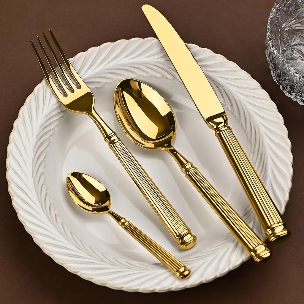 304 Stainless Steel Tableware Knives Forks and Spoons High Appearance Level Western Tableware In High-end Restaurant Steakhouse