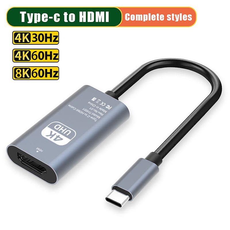 Type C To Hdmi 4K 60Hz Adapter Usb C Usb3.1 Male To Hdtv Female Converter Cable For Laptop Tablet Tv Macbook