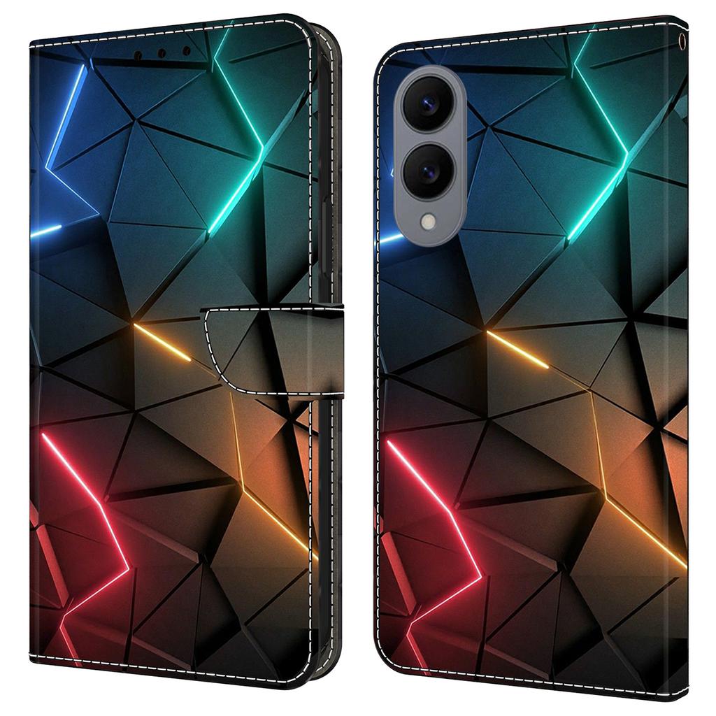 Для Samsung Galaxy S25 Edge Чехол-кошелек с подставкой с печатным рисунком из ПУ кожи откидной чехол для телефона