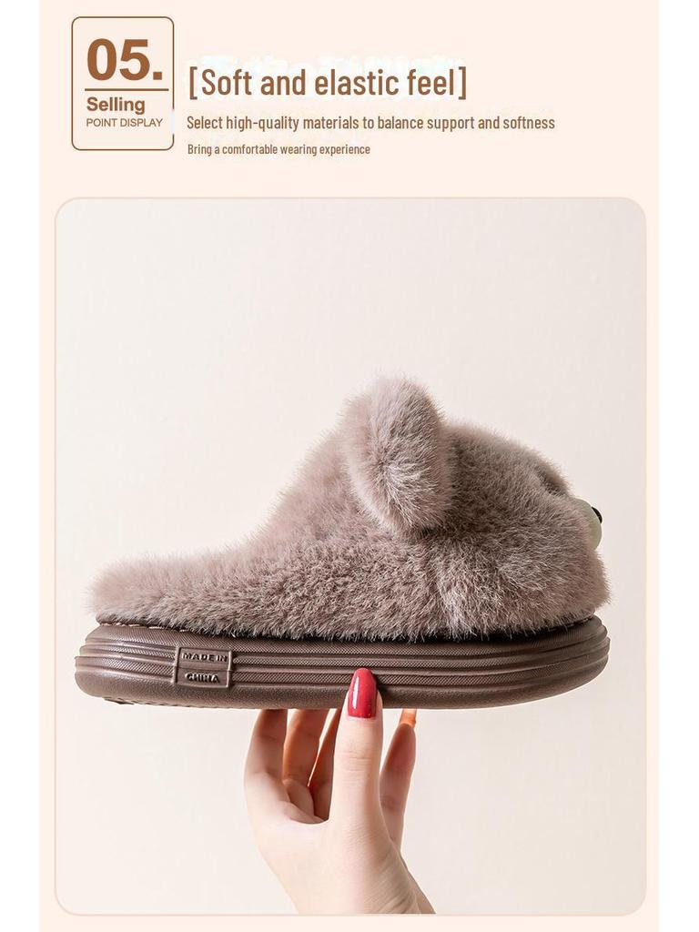 Детские зимние хлопковые тапочки: Мягкая, нескользящая, плюшевая домашняя обувь для мальчиков и девочек