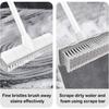 CLEANHOME Deck Brush, Cleaning Brush, 2-in-1 Drainer Wiper, Tile Brush, 3-Tier Pole, Adjustable Length (47cm-127cm), Suitable for Balconies, Entryways