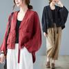 Women's Autumn Vintage Style Long Sleeve Jackets All-match Loose Comfortable Cotton Linen Casual Coats