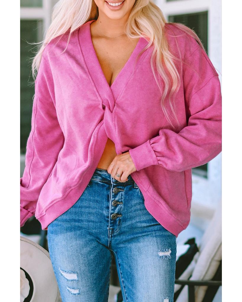 Azura Exchange Twist Open Back Oversized Sweatshirt