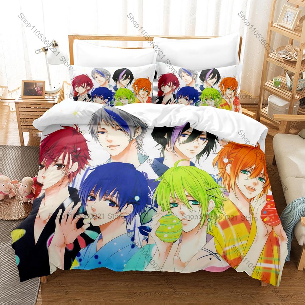 Marginal#4 Kiss kara Tsukuru Big Bang Пододеяльник + 2 Наволочки Японский Идол Аниме Атом Руй L R Принт Номура Мягкое Постельное Белье