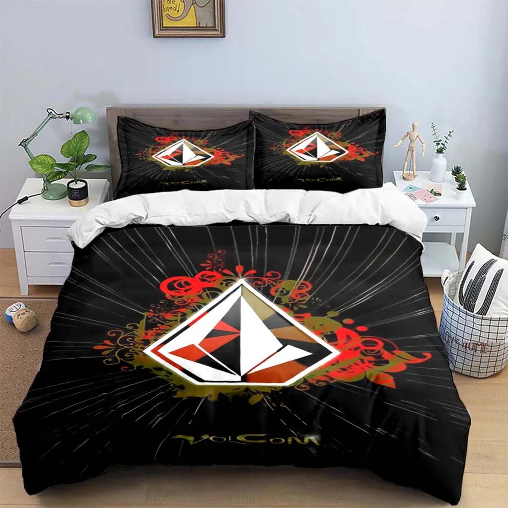 Модные изысканные комплекты постельного белья с принтом V-Volcom, изысканный набор постельных принадлежностей, комплект пододеяльника и одеяла, комплект постельного белья, роскошный подарок