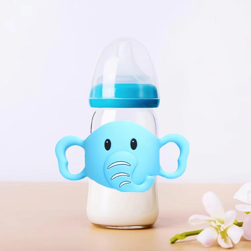 Bottle Handles for Baby Easy-Grip Transitional Sippy Cup Handles Narrow Baby Feeding Bottle Holder Grips 100% Silicone-BPA-Free