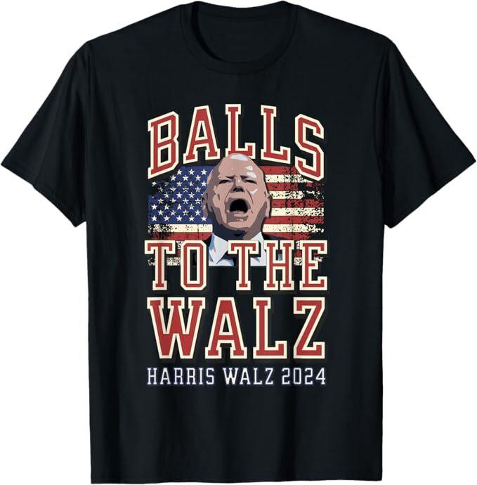 Balls To The Walz Tim Walz For VP Walz and Harris Vote 47 T-Shirt Unisex T-Shirt