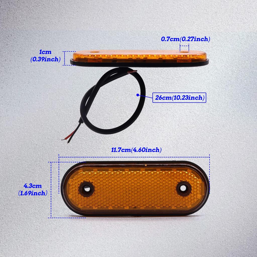 Боковой габаритный фонарь 24 В, светодиодный фонарь для грузовика, высокая яркость, водонепроницаемый, 20 светодиодов, детали для автомобильного освещения, прицеп, грузовик, автобус, Deco Tribe Illumination Ye