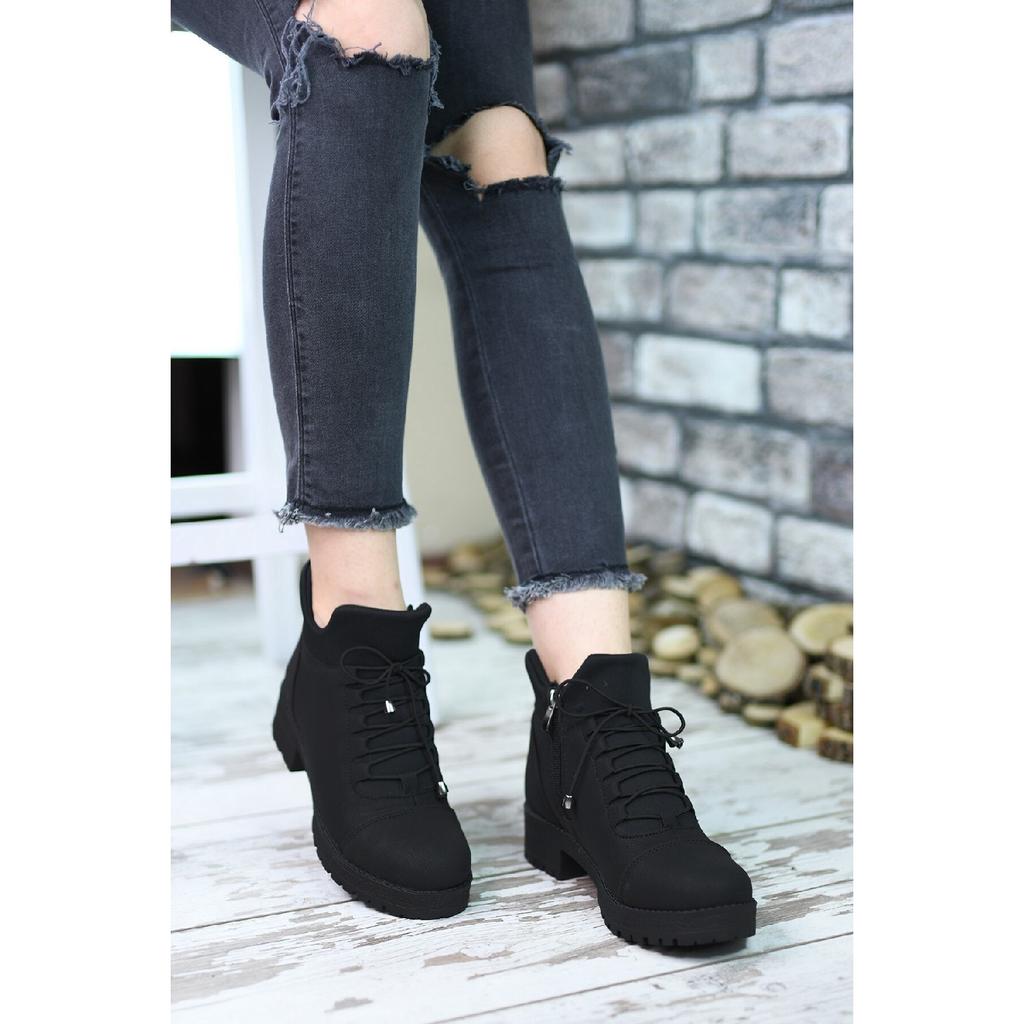 Черные женские ботинки 0012720