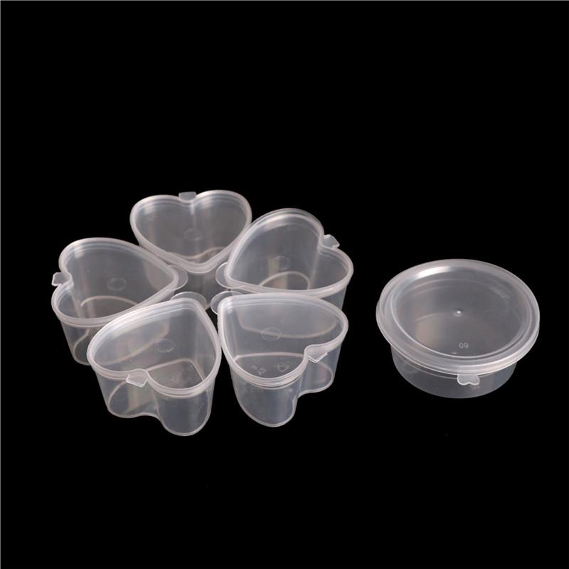 10pcs/lot Plastic Color Plasticine Clear Containers Glue Putty Foam Ball Storage Boxes Slime Storage