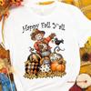 Happy Fall Yall Scarecrow T Shirt For Funny Vintage Casual Top For Everyday Wear Stretched Graphic Fashion Unisex