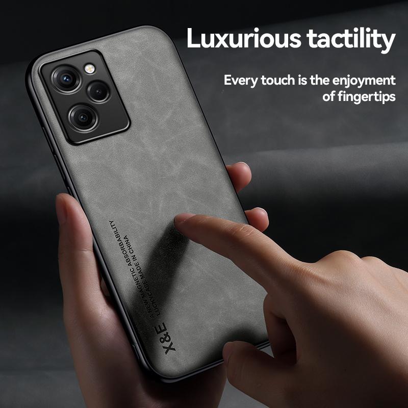Poco X5 Pro 5G Case Car Magnetic Holder Leather Cover For Poko Little Poco X5 Pro X5Pro Pocox5pro Soft Silicone Shockproof Coque