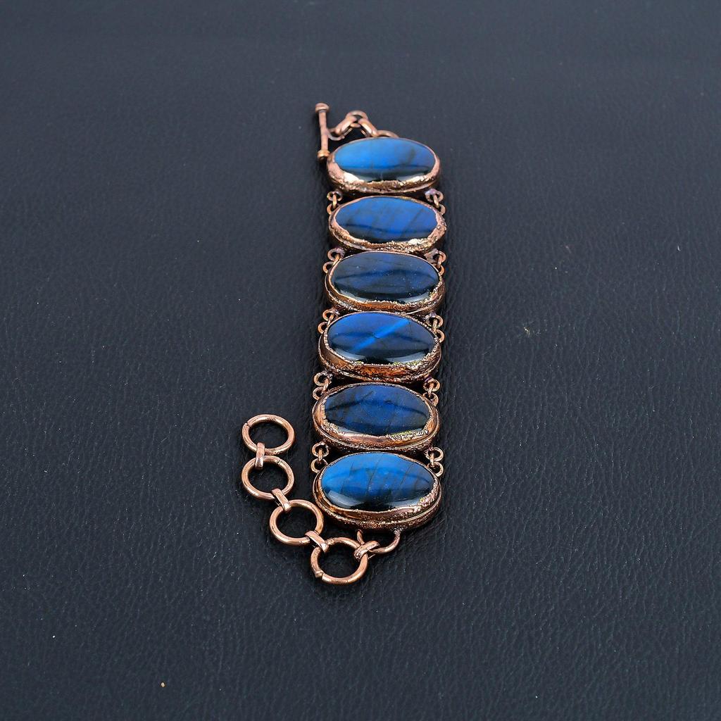 Labradorite Jewelry, Copper Electroformed Gemstone Bracelet, Handmade Jewelry, For Memorial Day