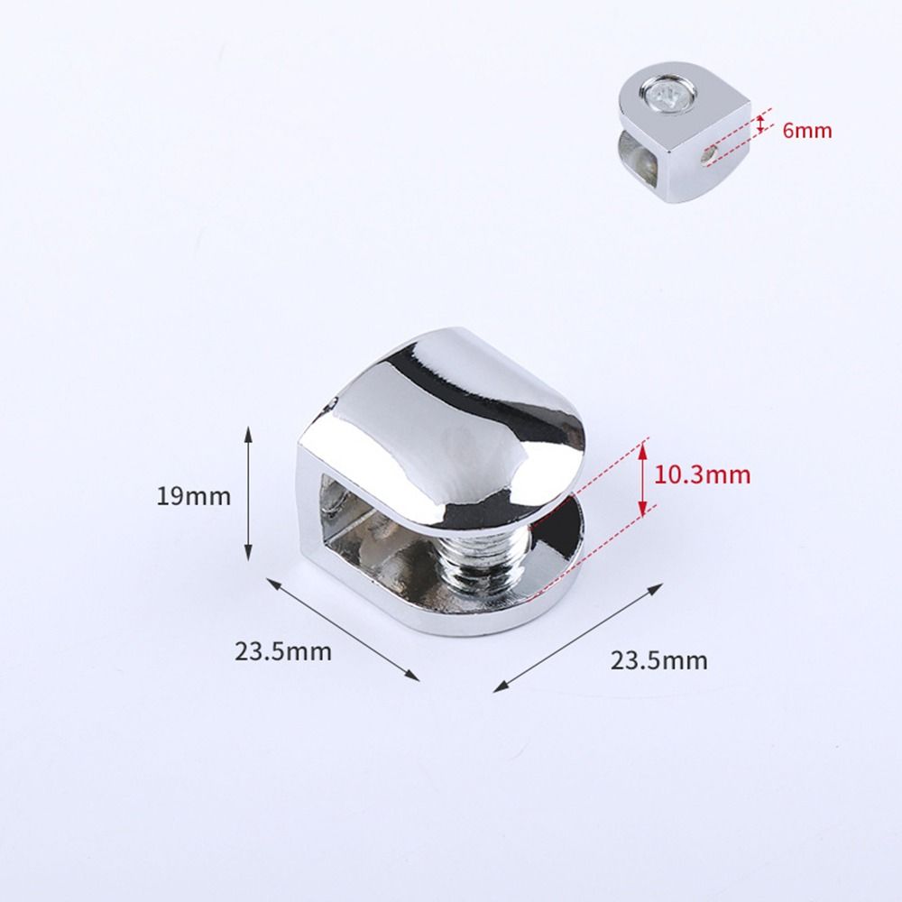 1Pc Zinc Alloy Nickel Finish For 6-12mm Shelves Clips Panel Bracket Shelf Holder Support Glass Clamp