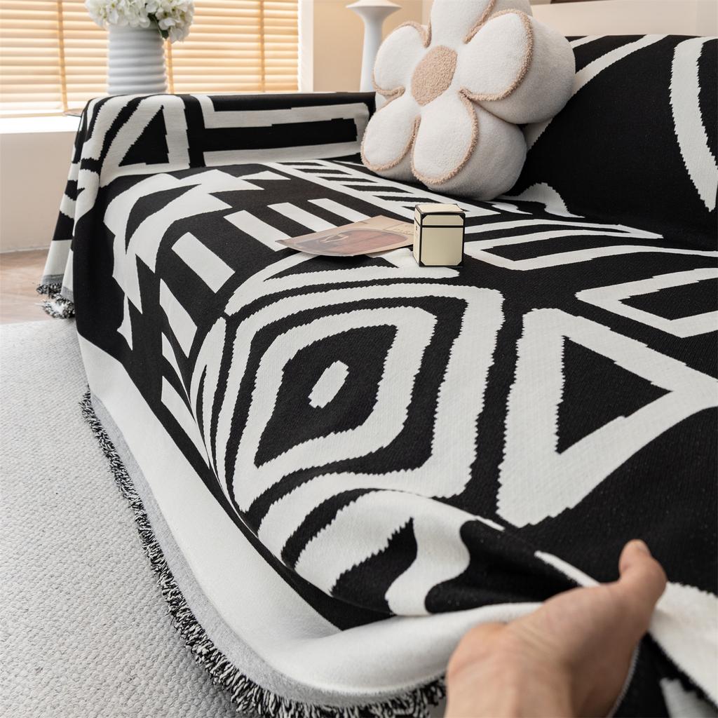 Полотенце для дивана Boho Jacquard Chenille с кисточками, двухстороннее, для гостиной, кемпинга, пикника, большого одеяла, отдыха, пляжа