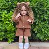 Кукла Реборн Девочка с коричневыми кудрявыми волосами, 55 см - Игрушка для самостоятельной смены прически и наряда