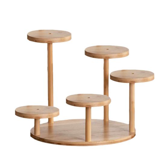Tabletop Plant Stand Bamboo 5 Tier Flowerpot Stand Desk Window Sill Indoor Display Shelf for Corner Living Room Plants Decorations Figurines