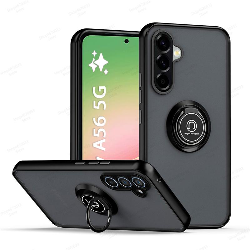 Матовый чехол с магнитным кольцом для Samsung Galaxy A56 5G Для Samsung A55 A35 A54 A53 A34 A24 A13 A33 A52 A53 A51 A32 Противоударная Funda