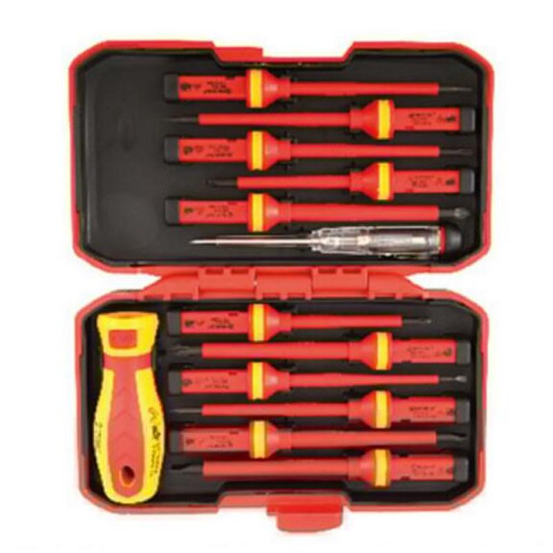 Voltage Tester 13pcs Ved Insulated Screwdriver Set High Voltage 1000V Phillips Slotted Torx Hand