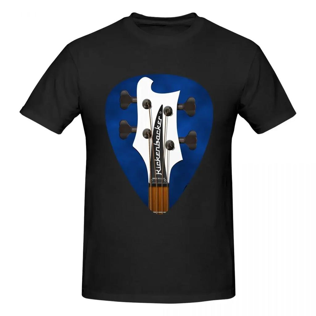 Guitar Headstock Pick Art Rickenbacker 4003 White Bass 100 Cotton Tshirt Unisexs Oversized T Shirts Unisex Crew Neck Short Sleeve
