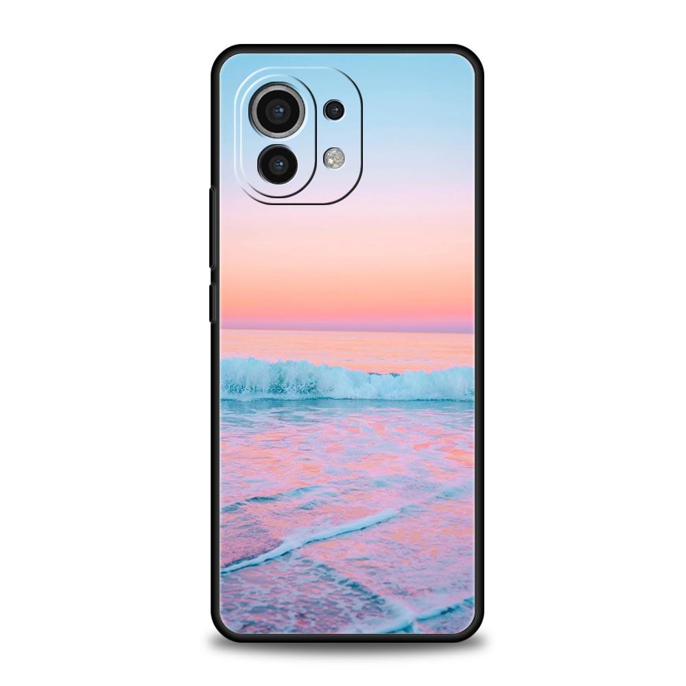 Морская синь Небо пляж Чехол для телефона Для Xiaomi 13 12 11 Lite 12T 11T 10T 9T Mi Poco X5 M4 M3 X4 X3 Pro F5 F4 F3 GT 5G Черная крышка