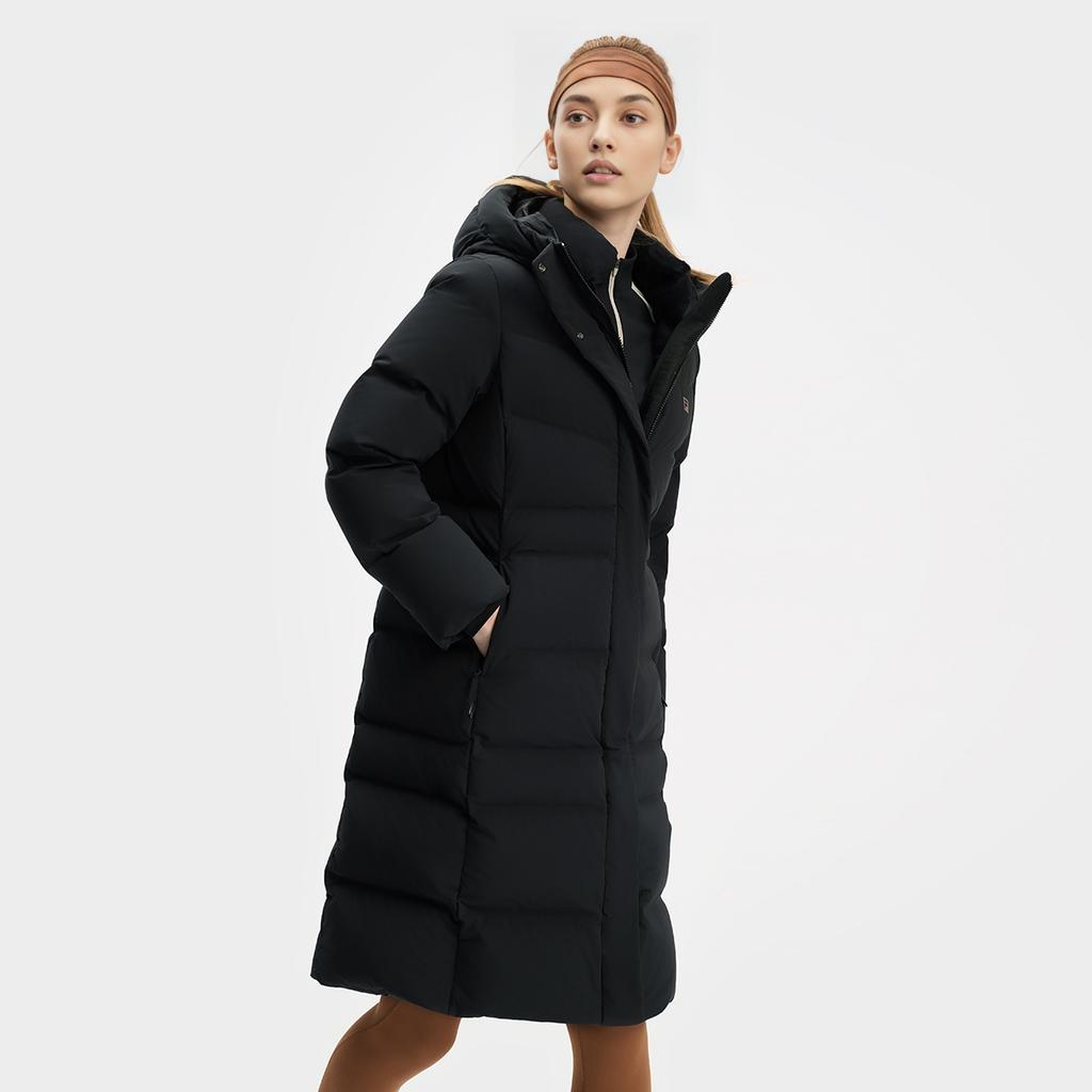 Fila Фитнес Универсальная Теплая Длинная Пуховая Куртка с Капюшоном Женская верхняя одежда Глубокий Черный A11W441907F-BK