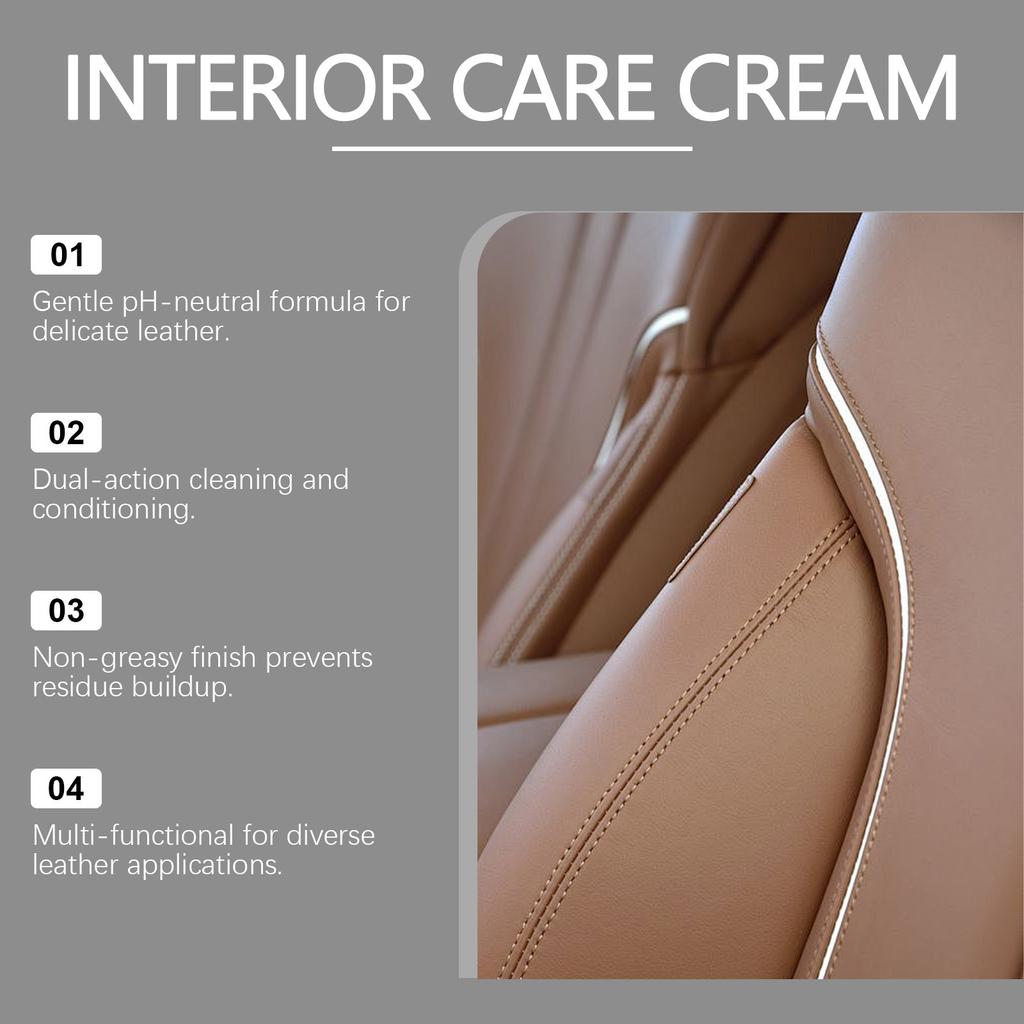 Leather Care Cream, Car Seat Care, Odor Neutralizer, Waterproof Care Cream, Car Interior Cleaning, Multi-functional Care Wax