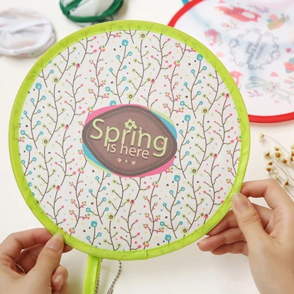 Портативный мультяшный складной веер прочный мини карманный вентилятор креативный ручной круглый веер для мужчин